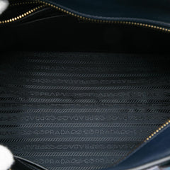 Prada Medium Saffiano Trimmed City Calf Greca Esplanade Satchel