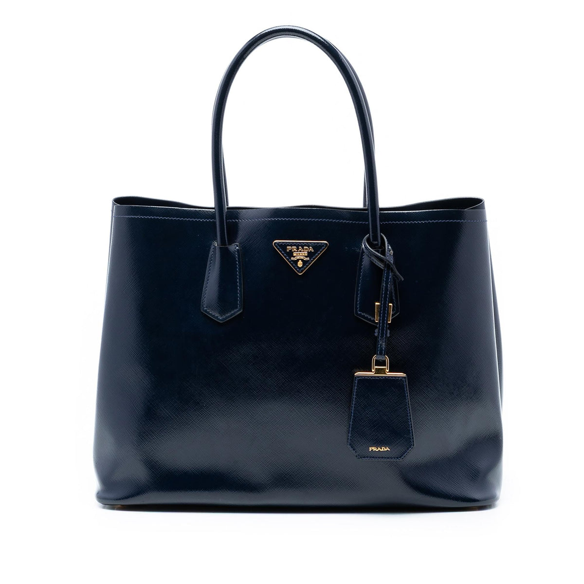 Prada Medium Saffiano Vernice Double Satchel