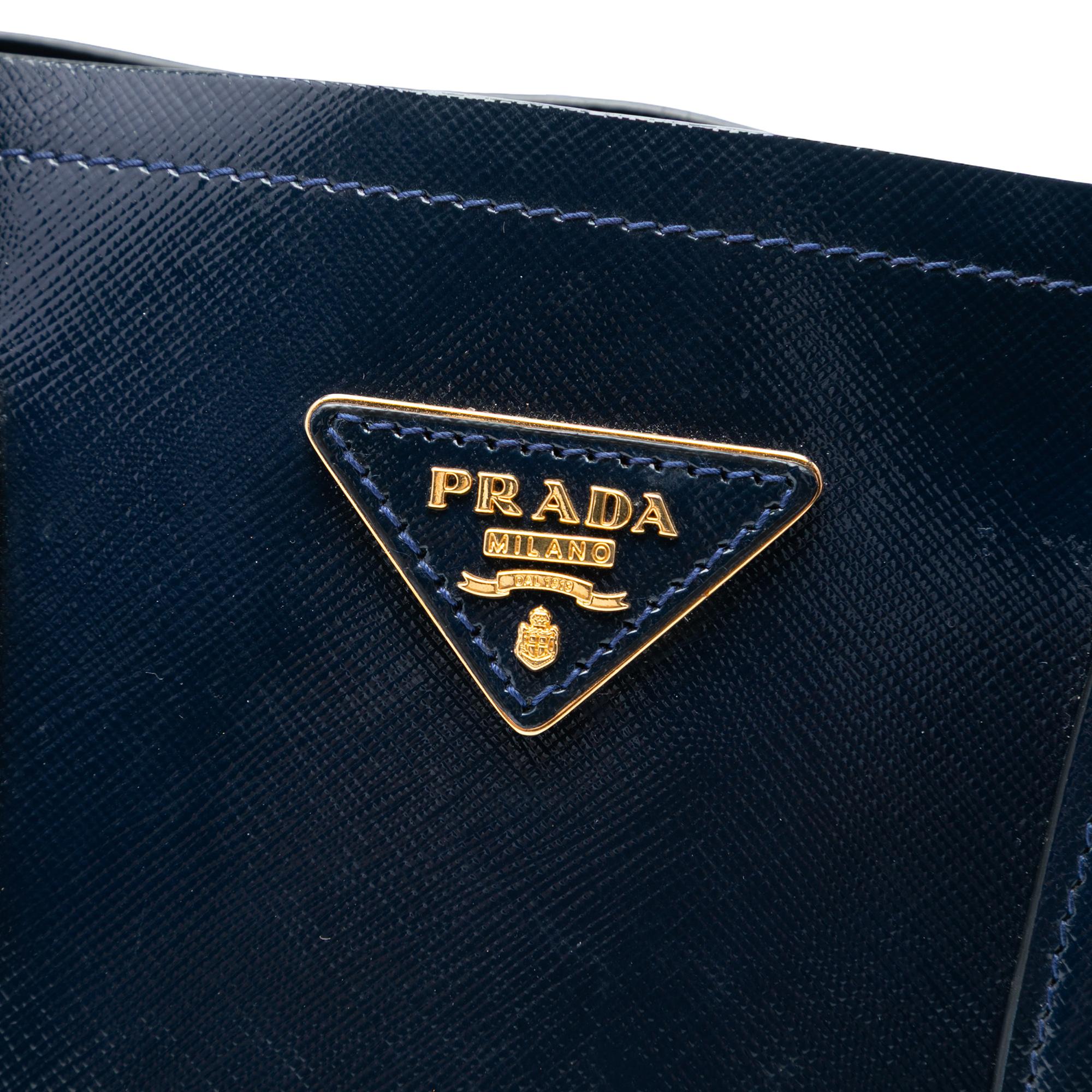 Prada Medium Saffiano Vernice Double Satchel