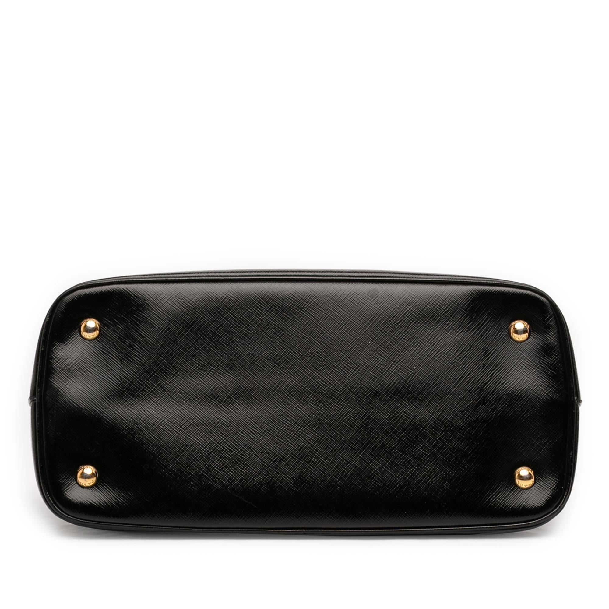 Prada Medium Saffiano Vernice Open Promenade Satchel