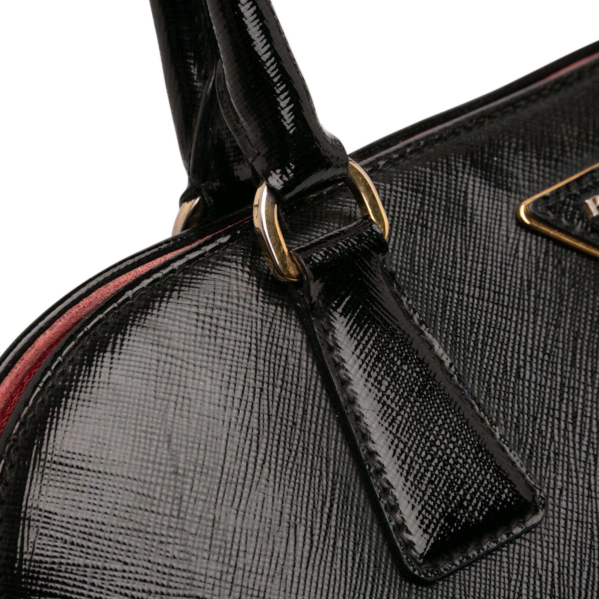 Prada Medium Saffiano Vernice Open Promenade Satchel