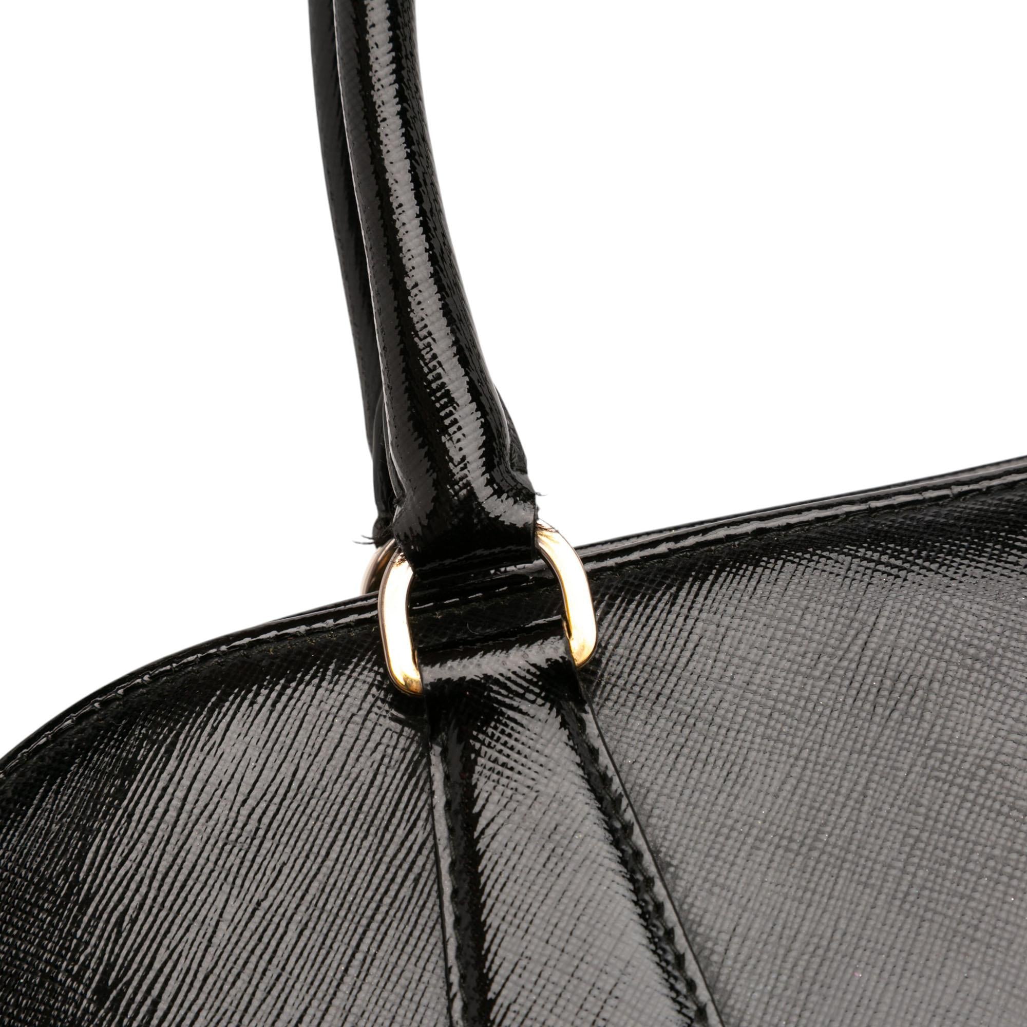Prada Medium Saffiano Vernice Open Promenade Satchel