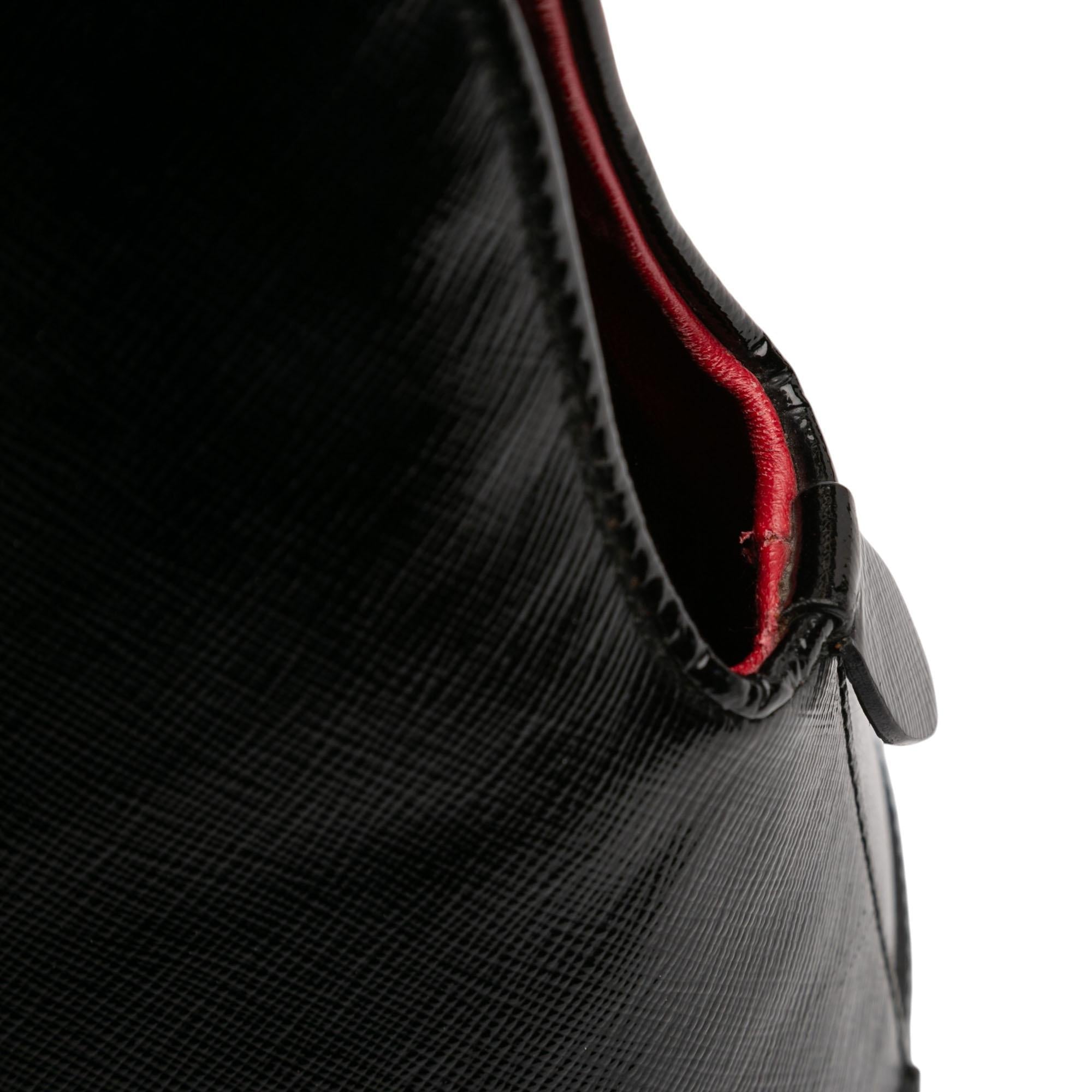 Prada Medium Saffiano Vernice Open Promenade Satchel