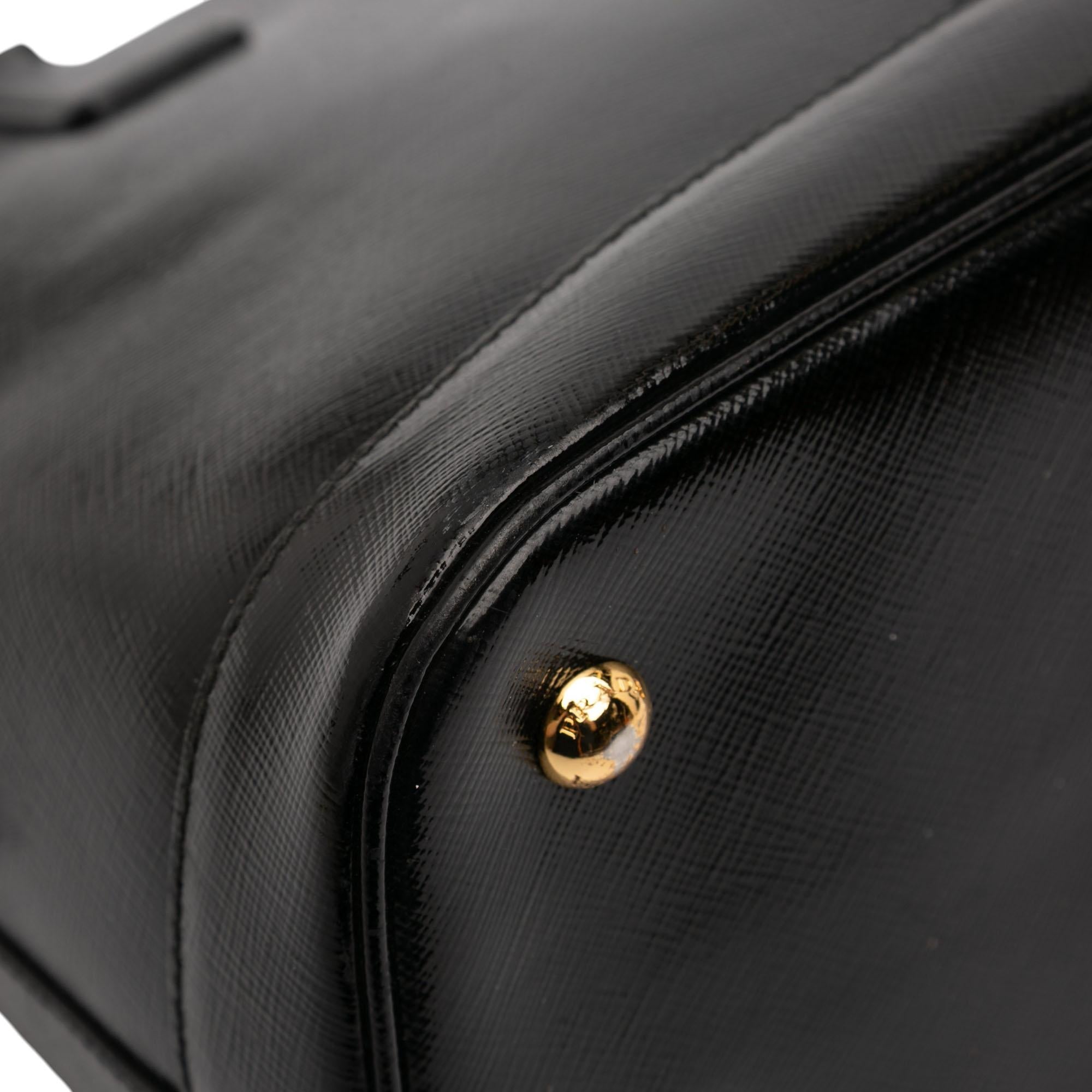 Prada Medium Saffiano Vernice Open Promenade Satchel