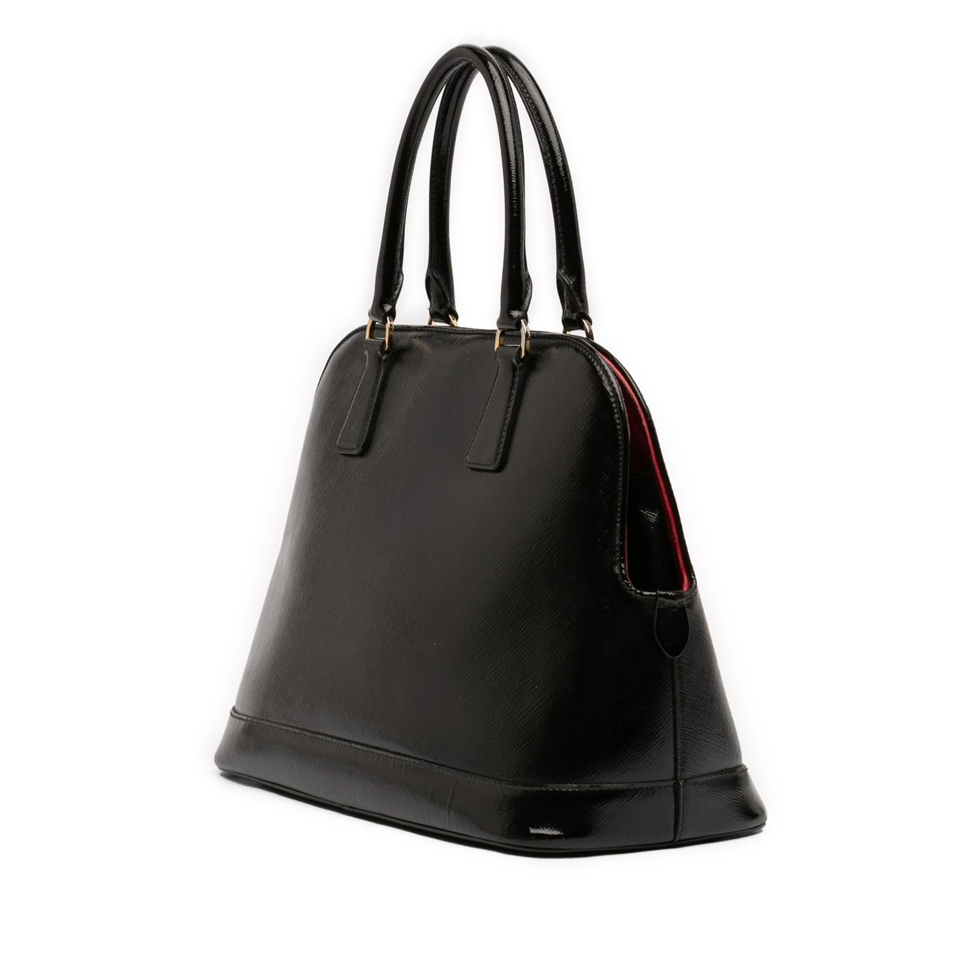Prada Medium Saffiano Vernice Open Promenade Satchel