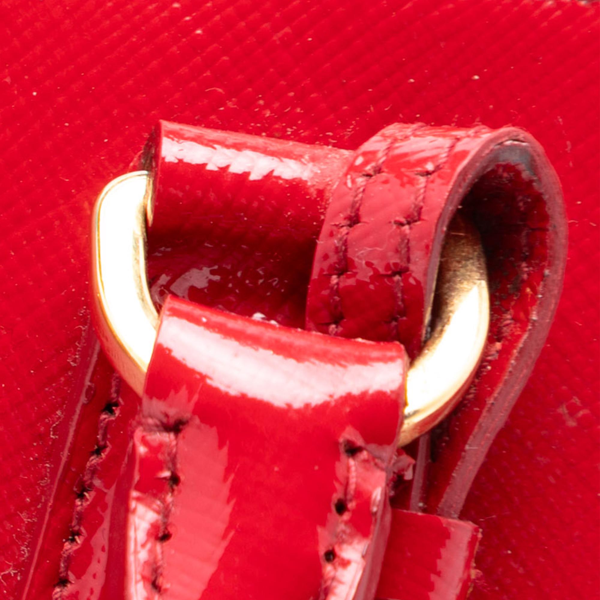 Prada Medium Saffiano Vernice Promenade Satchel
