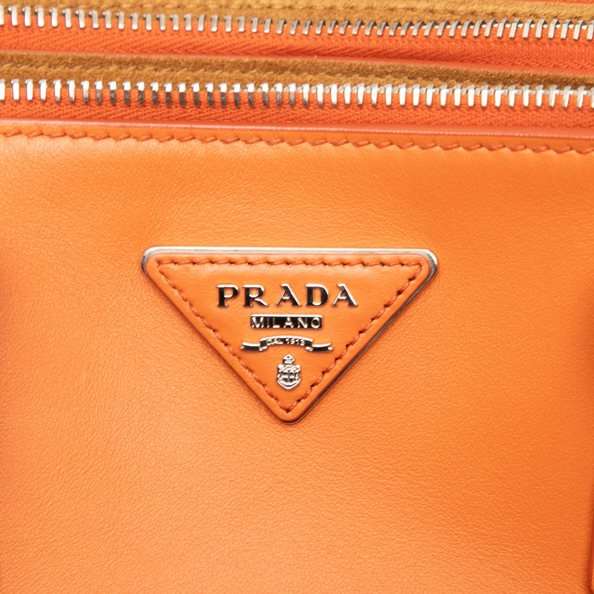 Prada Medium Soft Calf Galleria Double Zip Tote