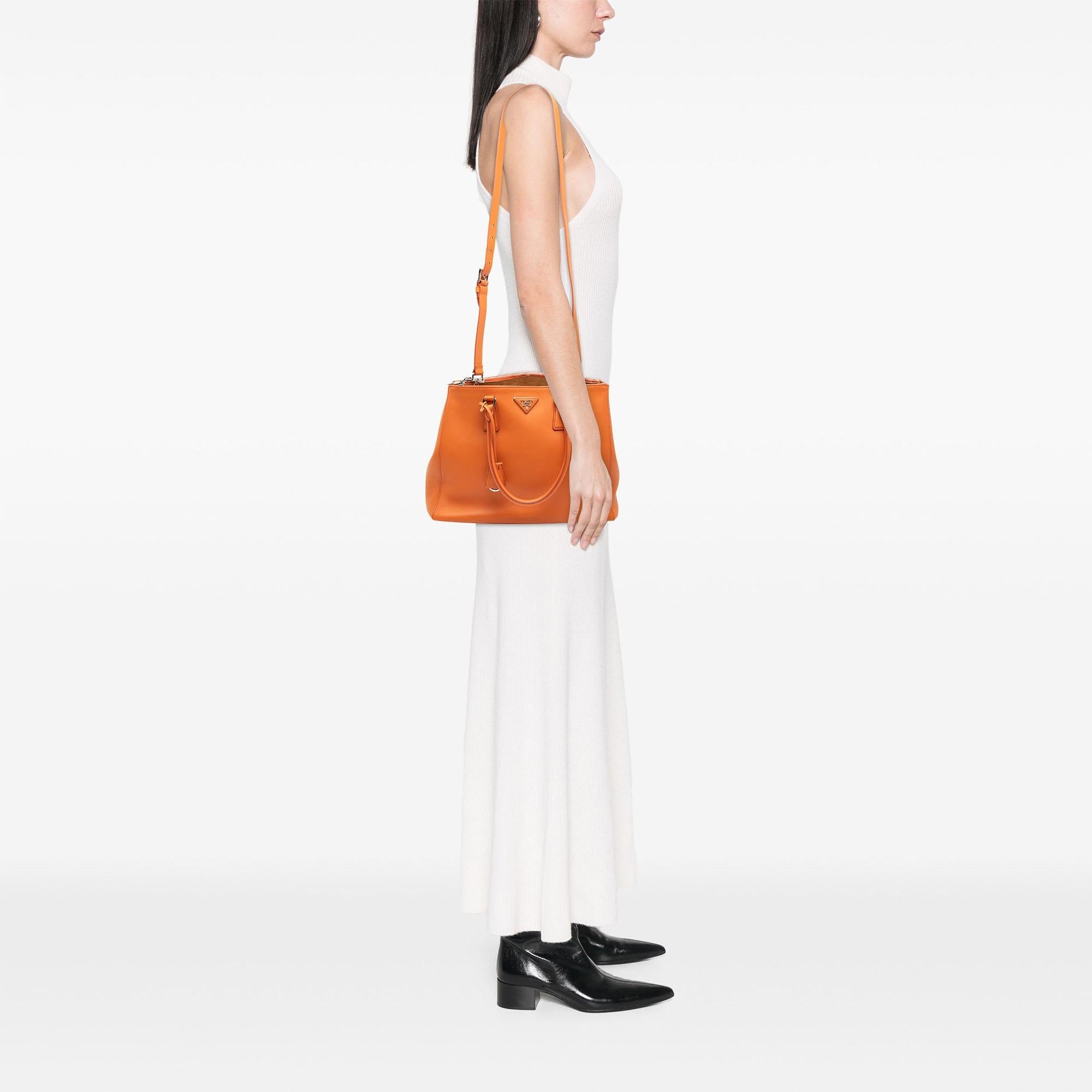 Prada Medium Soft Calf Galleria Double Zip Tote