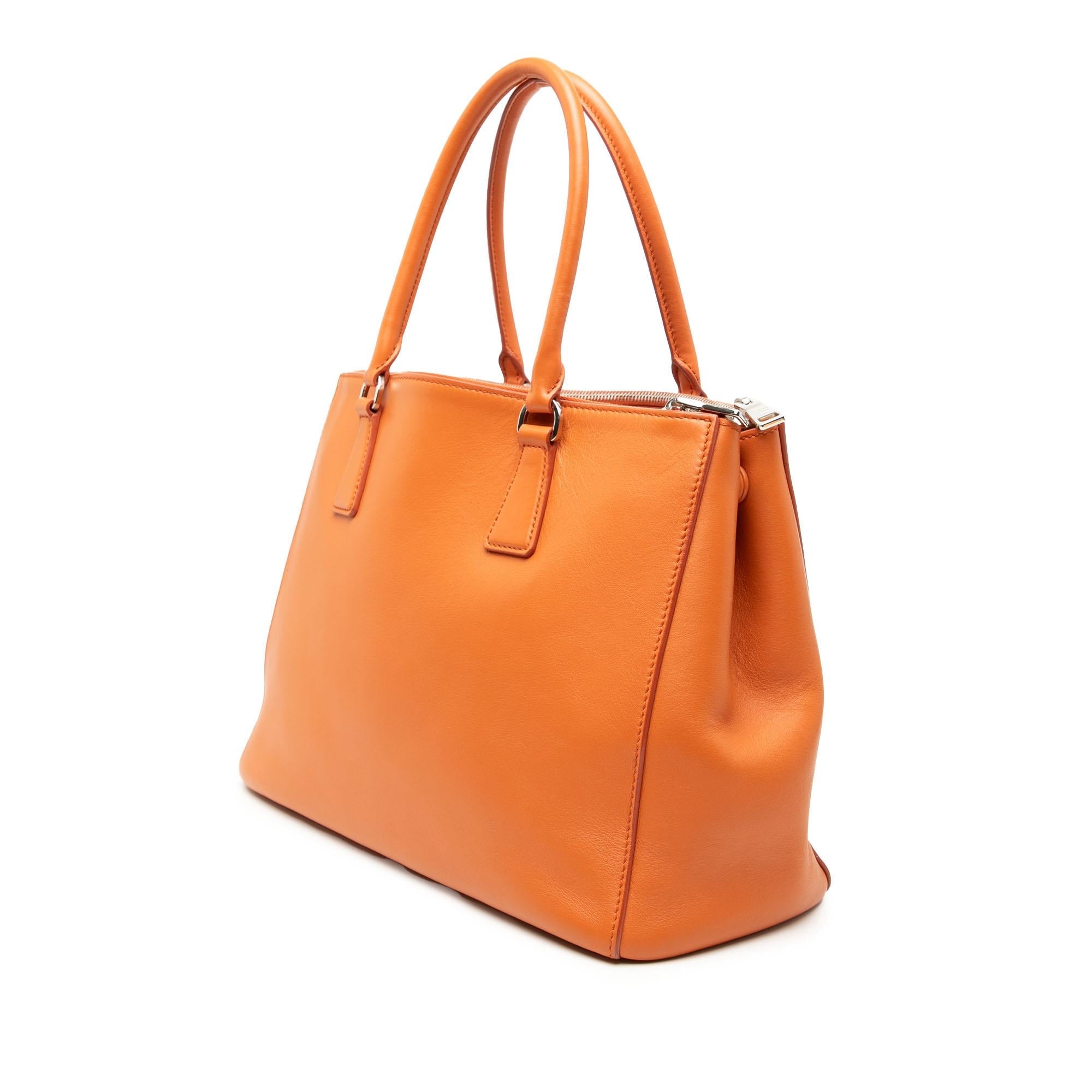 Prada Medium Soft Calf Galleria Double Zip Tote