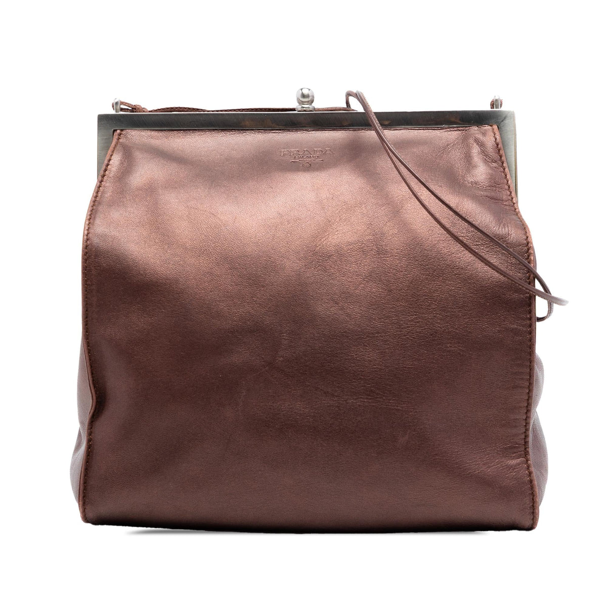 Prada Metallic Nappa Frame Crossbody
