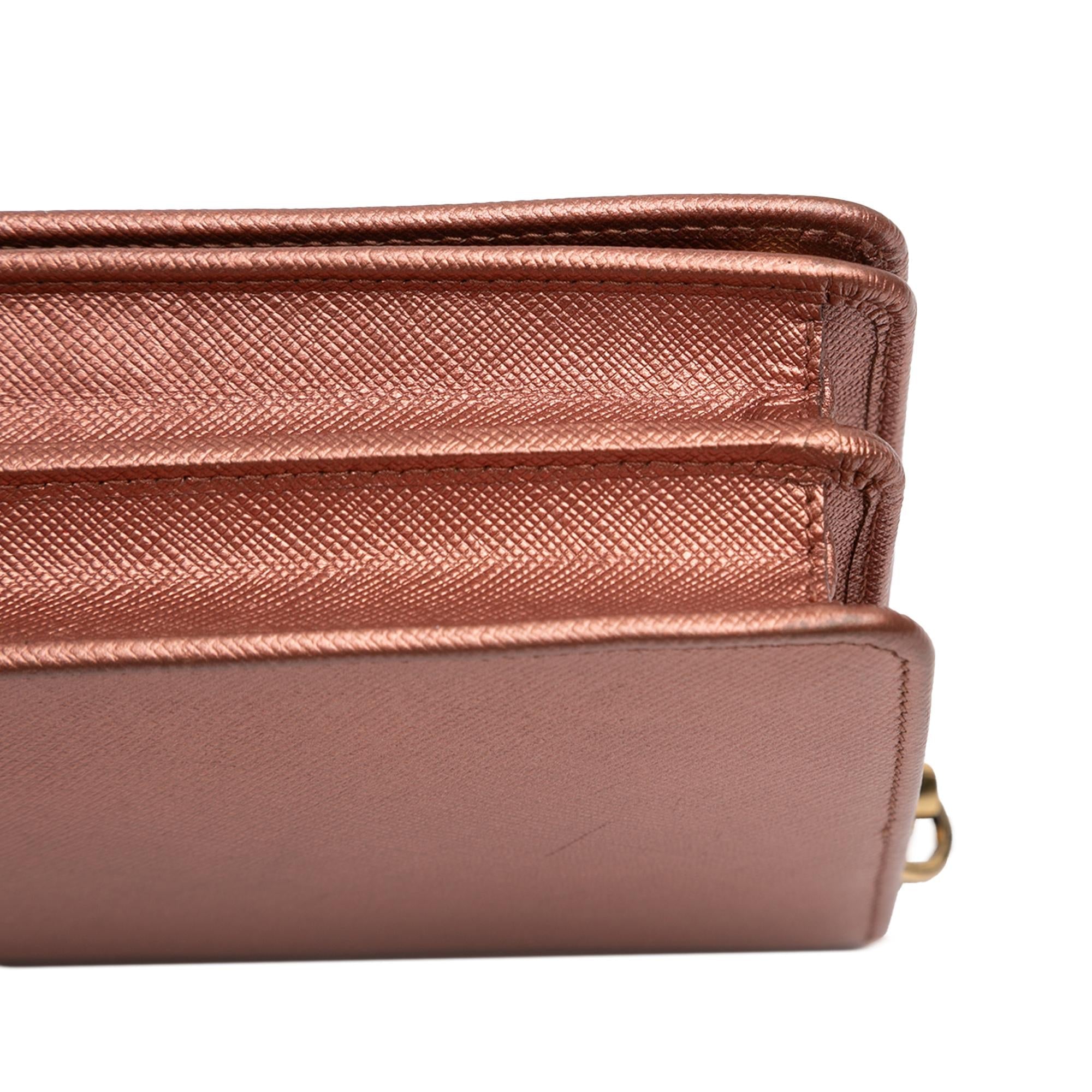 Prada Metallic Saffiano Lux Chain Crossbody