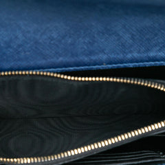 Prada Metallic Saffiano Lux Monochrome Wallet on Chain