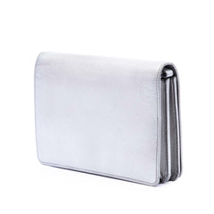 Prada Metallic Saffiano Lux Wallet on Chain