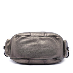 Prada Metallic Vitello Daino Side Flap Pockets Shoulder Bag