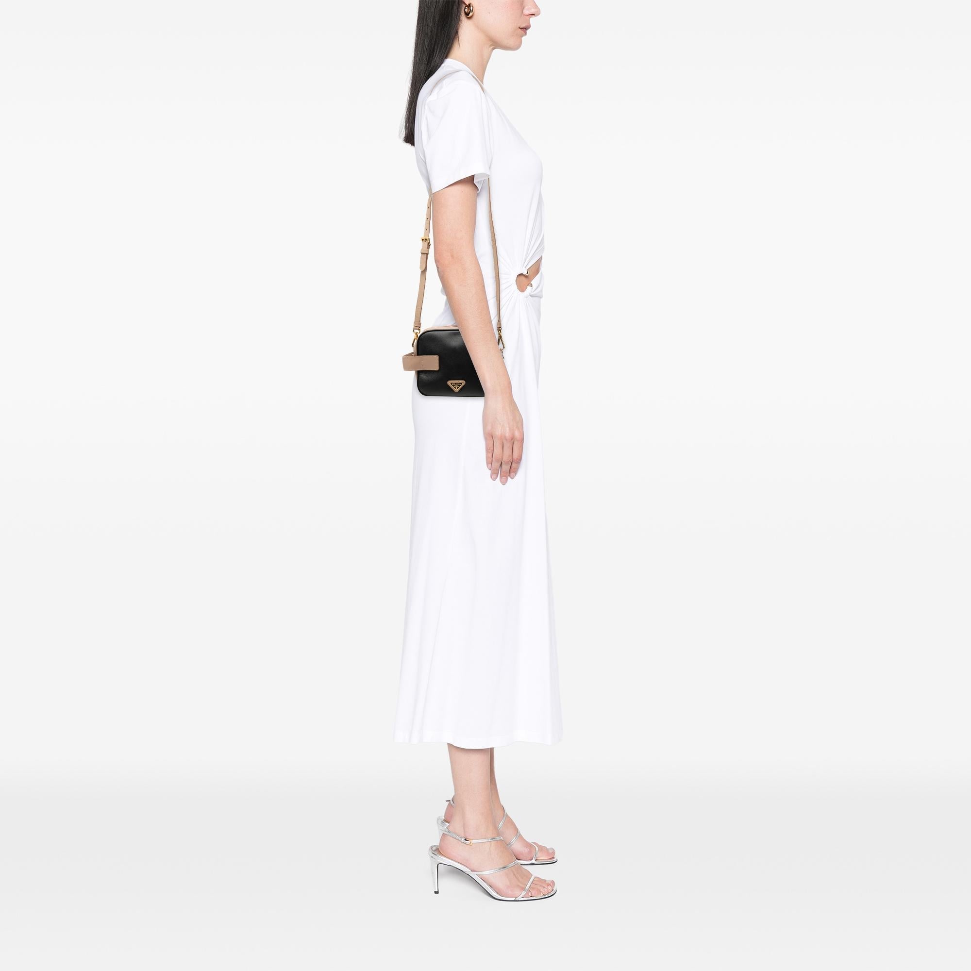 Prada Mini Bicolor Saffiano Lux Satchel