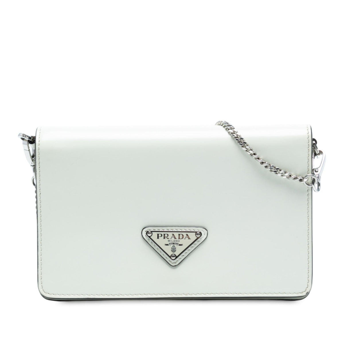 Prada Mini Brushed Leather Chain Crossbody