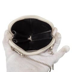 Prada Mini Brushed Leather Triangle Chain Pouch