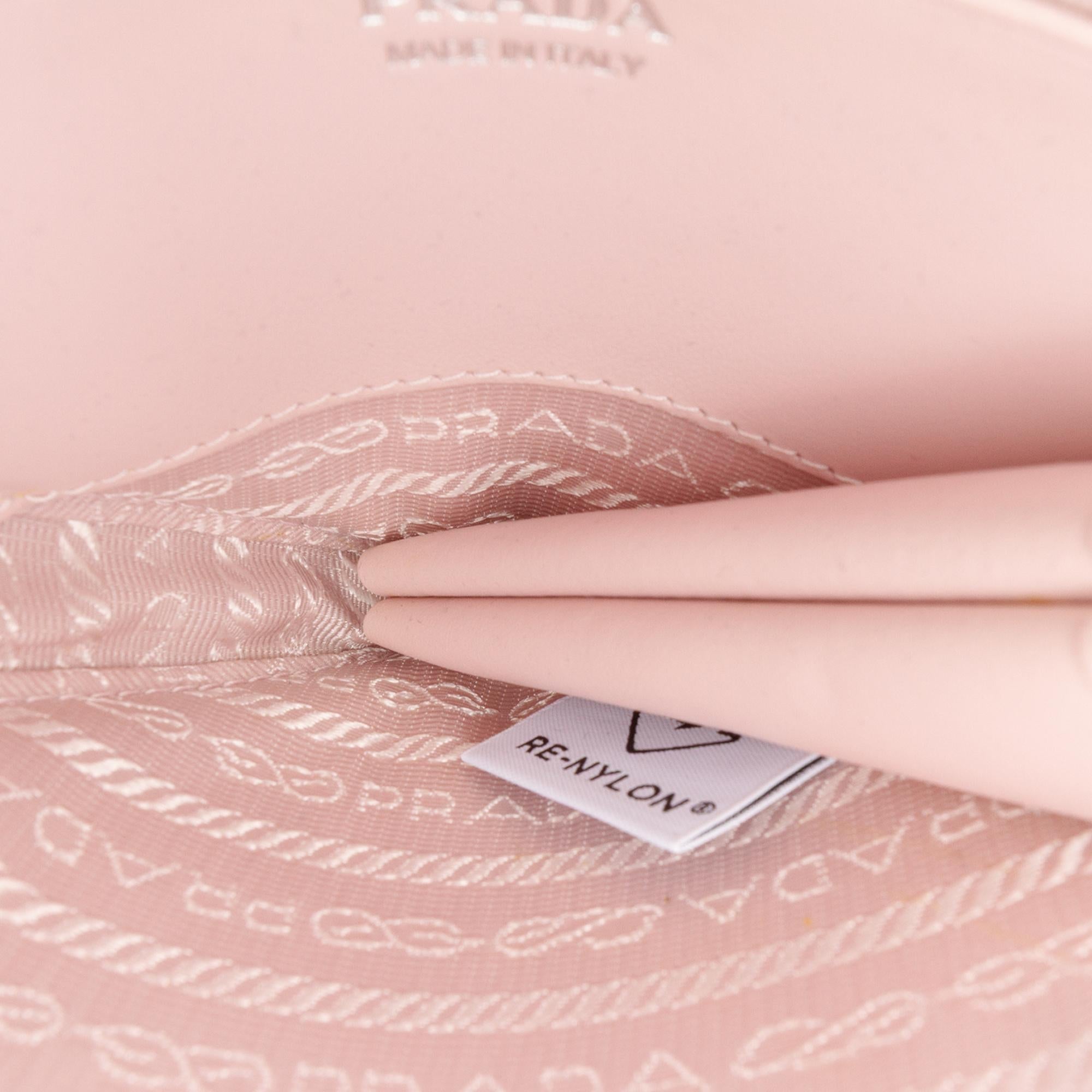 Prada Mini Crystal Embellished Satin and Leather Triangle Pouch