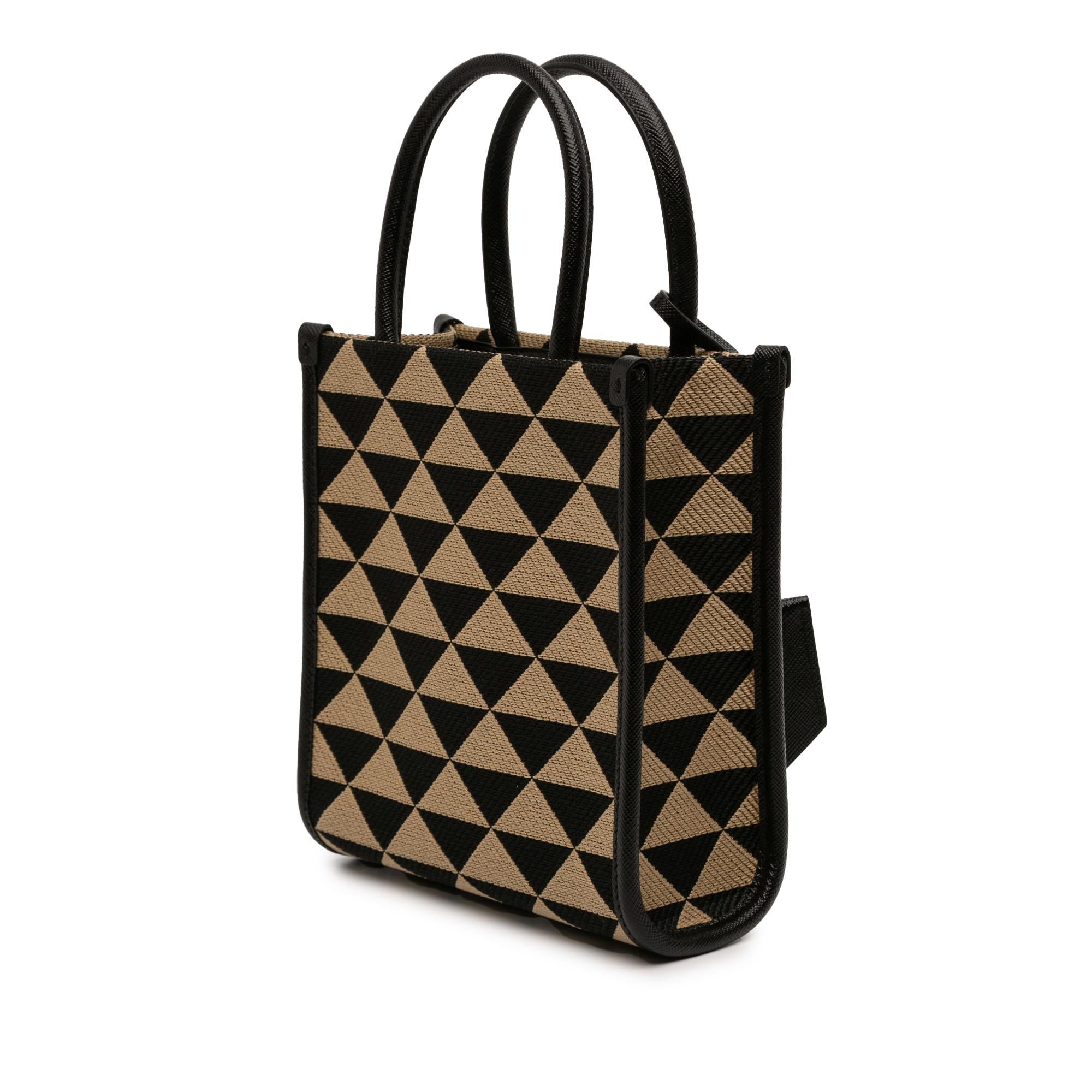 Prada Mini Embroidered Jacquard Symbole Triangolo Satchel