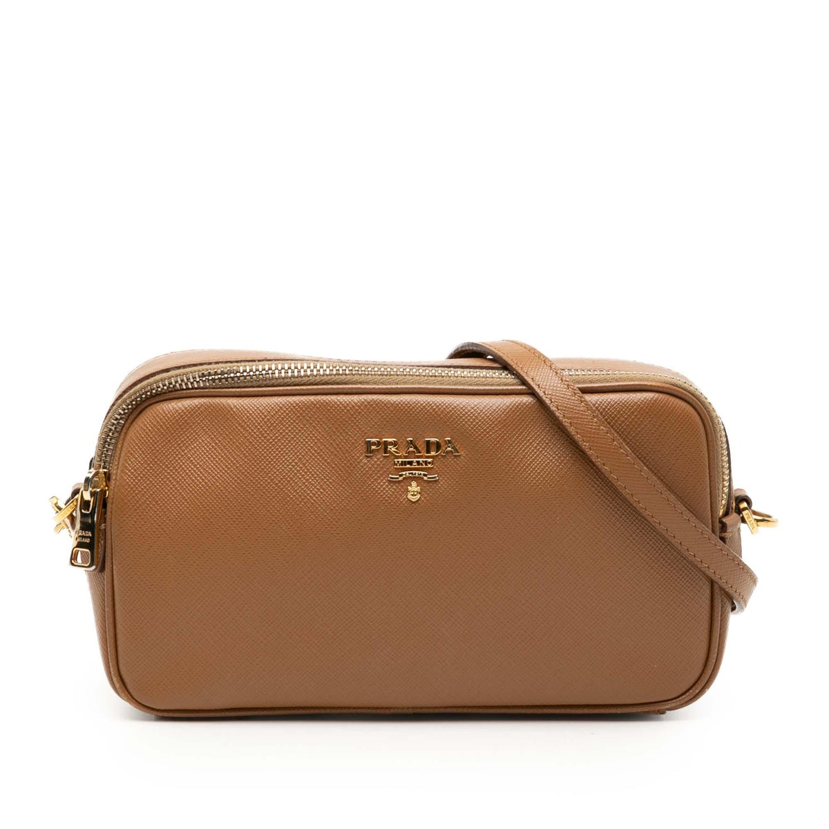 Prada Mini Saffiano Double Zip Crossbody