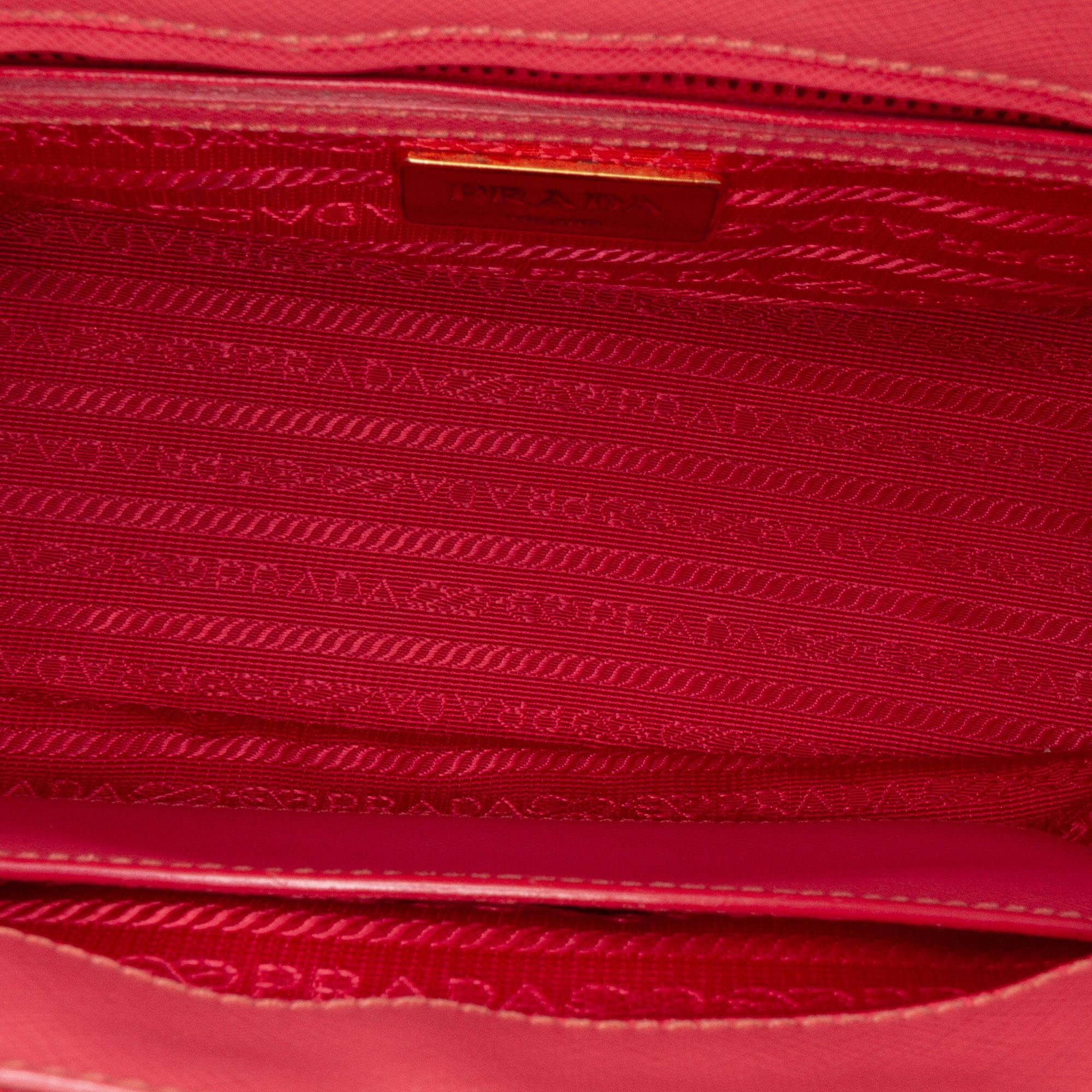 Prada Mini Saffiano Lux Galleria Double Zip Satchel