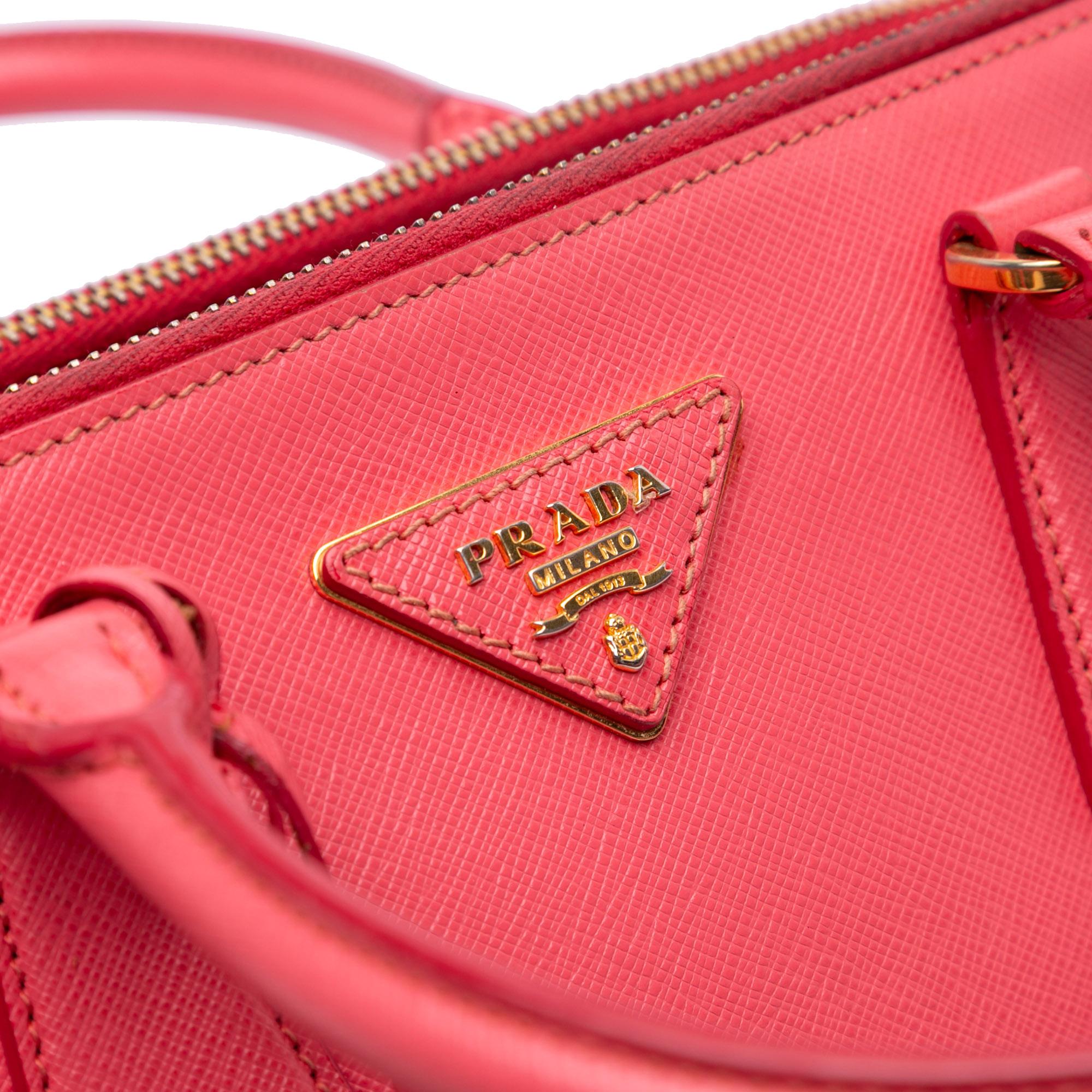 Prada Mini Saffiano Lux Galleria Double Zip Satchel