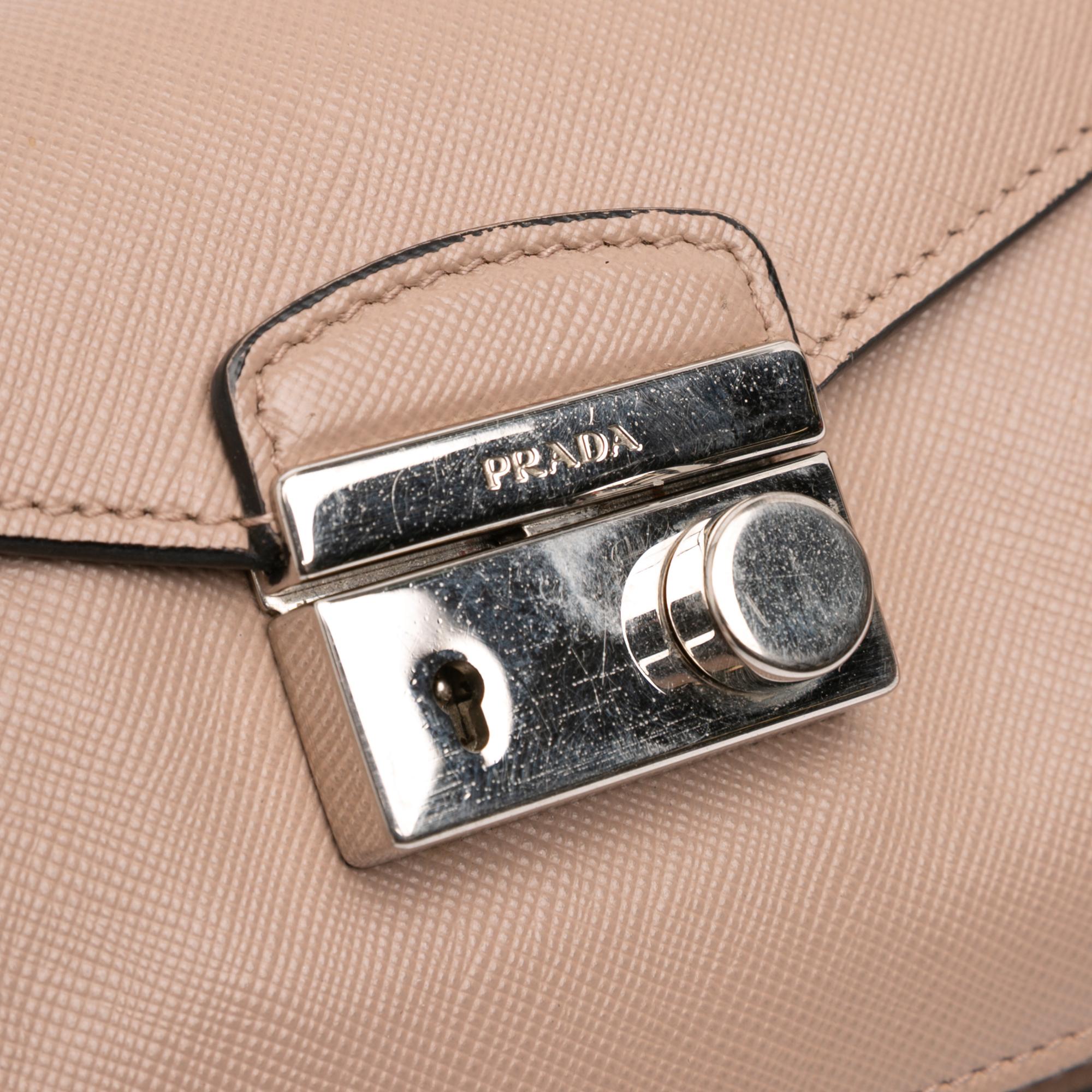 Prada Mini Saffiano Lux Sound Lock Satchel