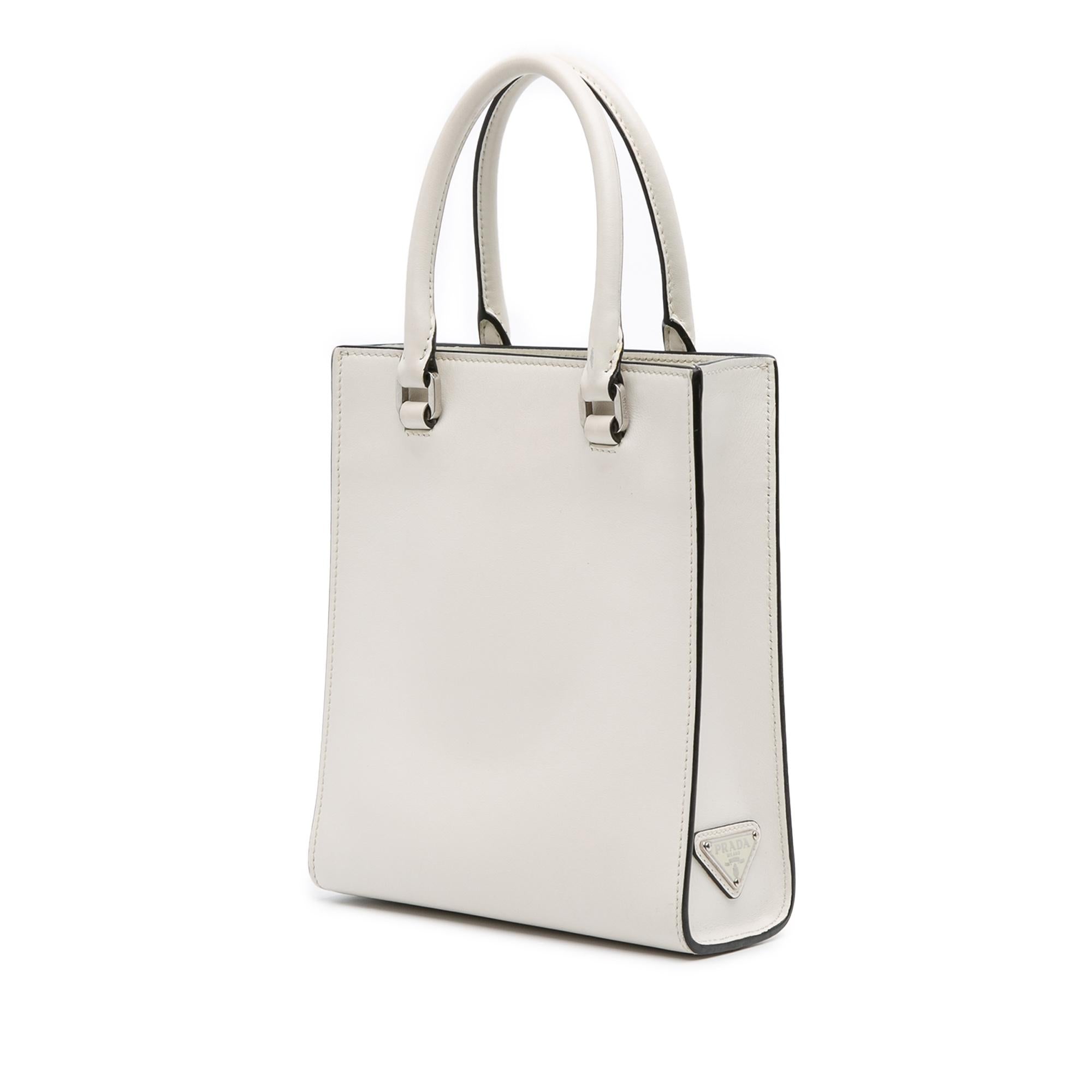 Prada Mini Soft Calf Logo Drill Satchel