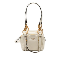 Prada Mini Soft Calfskin Dangle Top Handle Bag