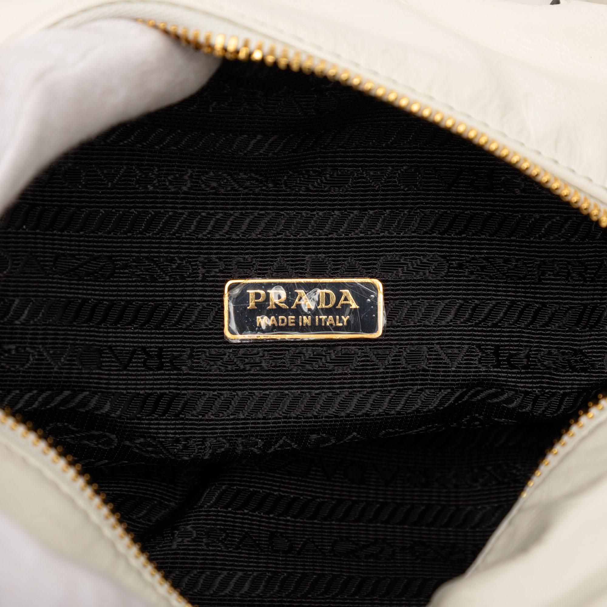Prada Mini Soft Calfskin Dangle Top Handle Bag