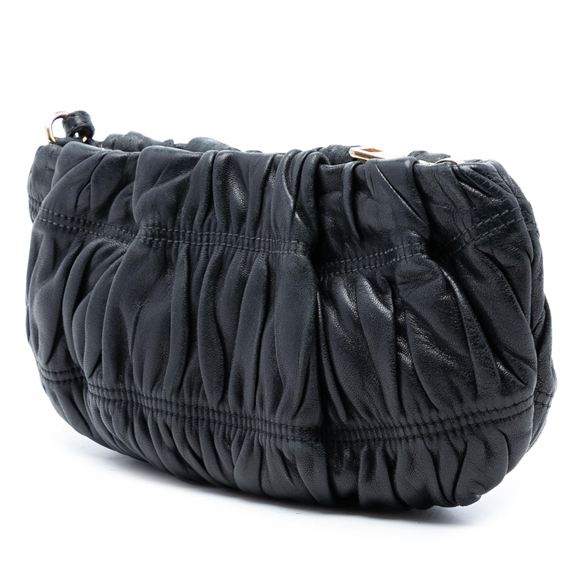Prada Nappa Gaufre Wristlet Clutch