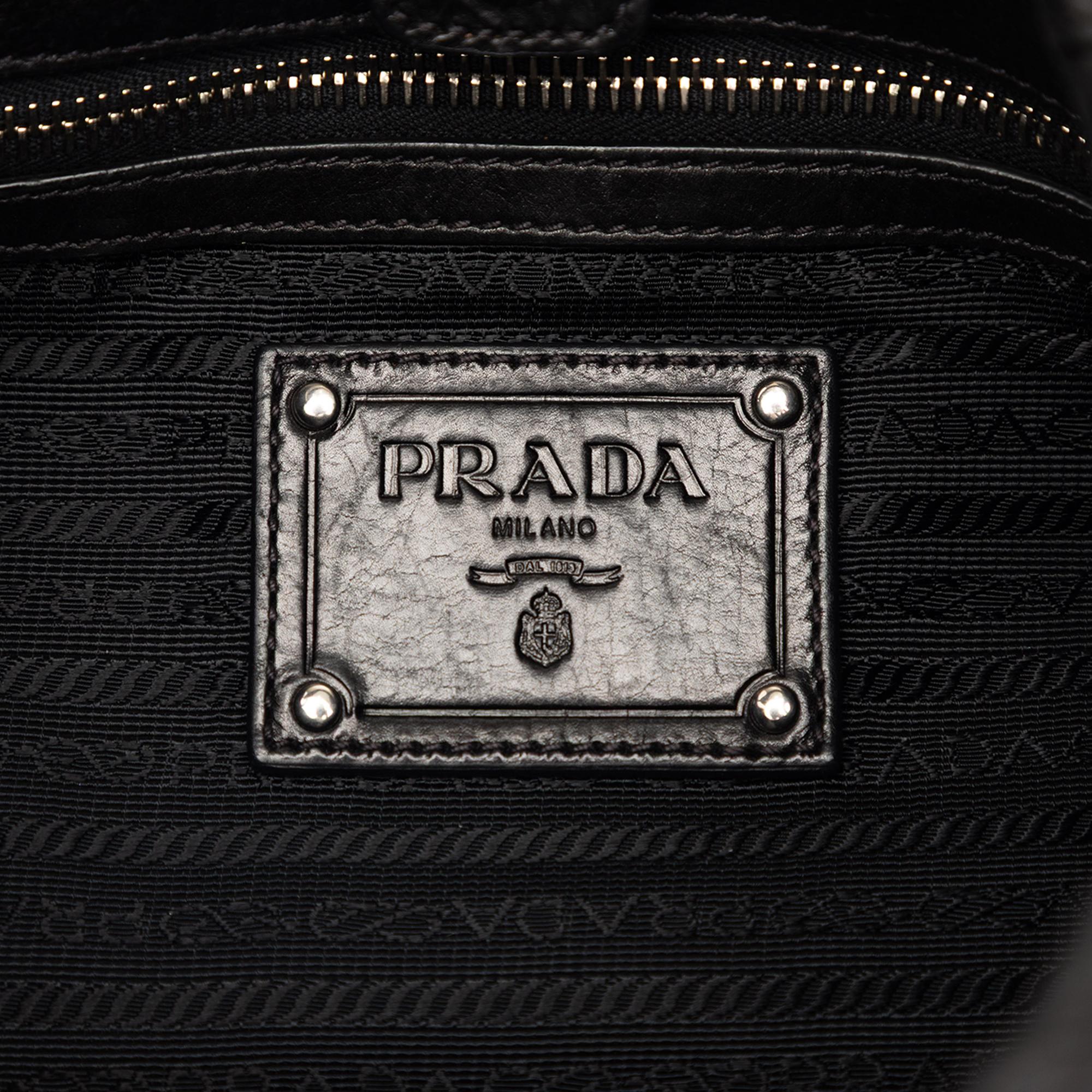 Prada Nappa Mordore Ruffle Hobo