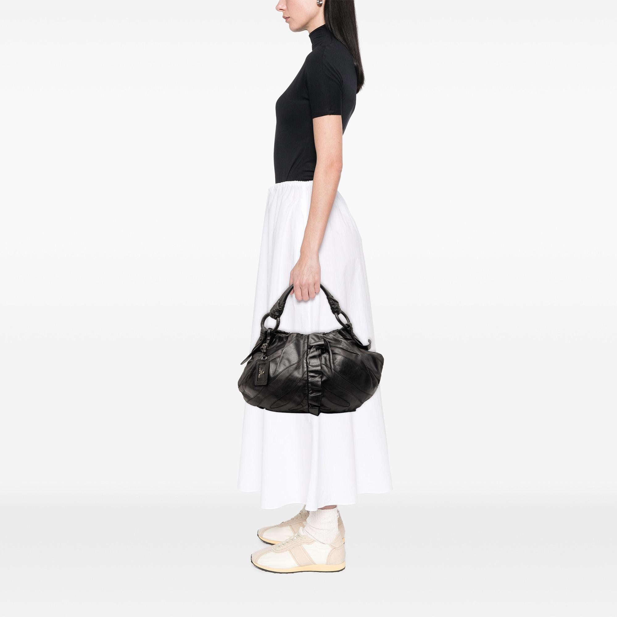Prada Nappa Mordore Ruffle Hobo