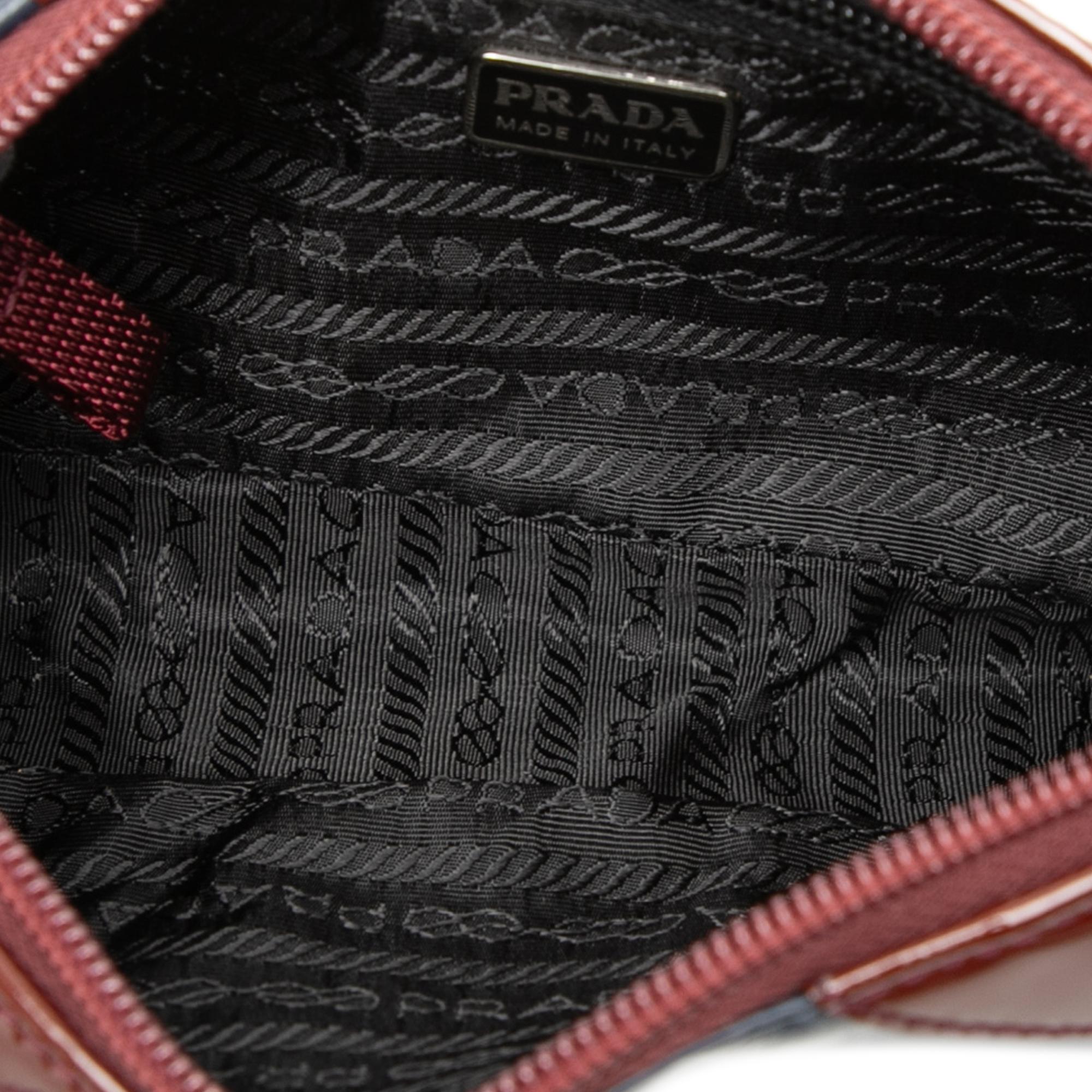 Prada Patent Trimmed Vitello Drive Crossbody