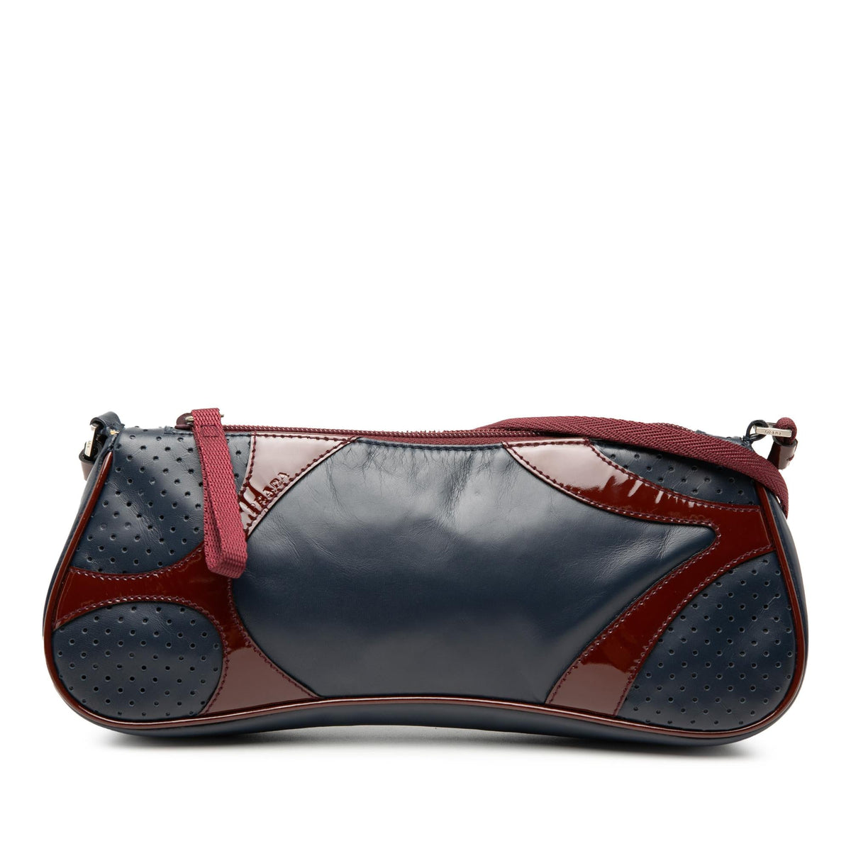 Prada Patent Trimmed Vitello Drive Crossbody