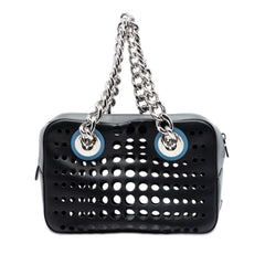 Prada Perforated Leather City Fori Chain Handbag