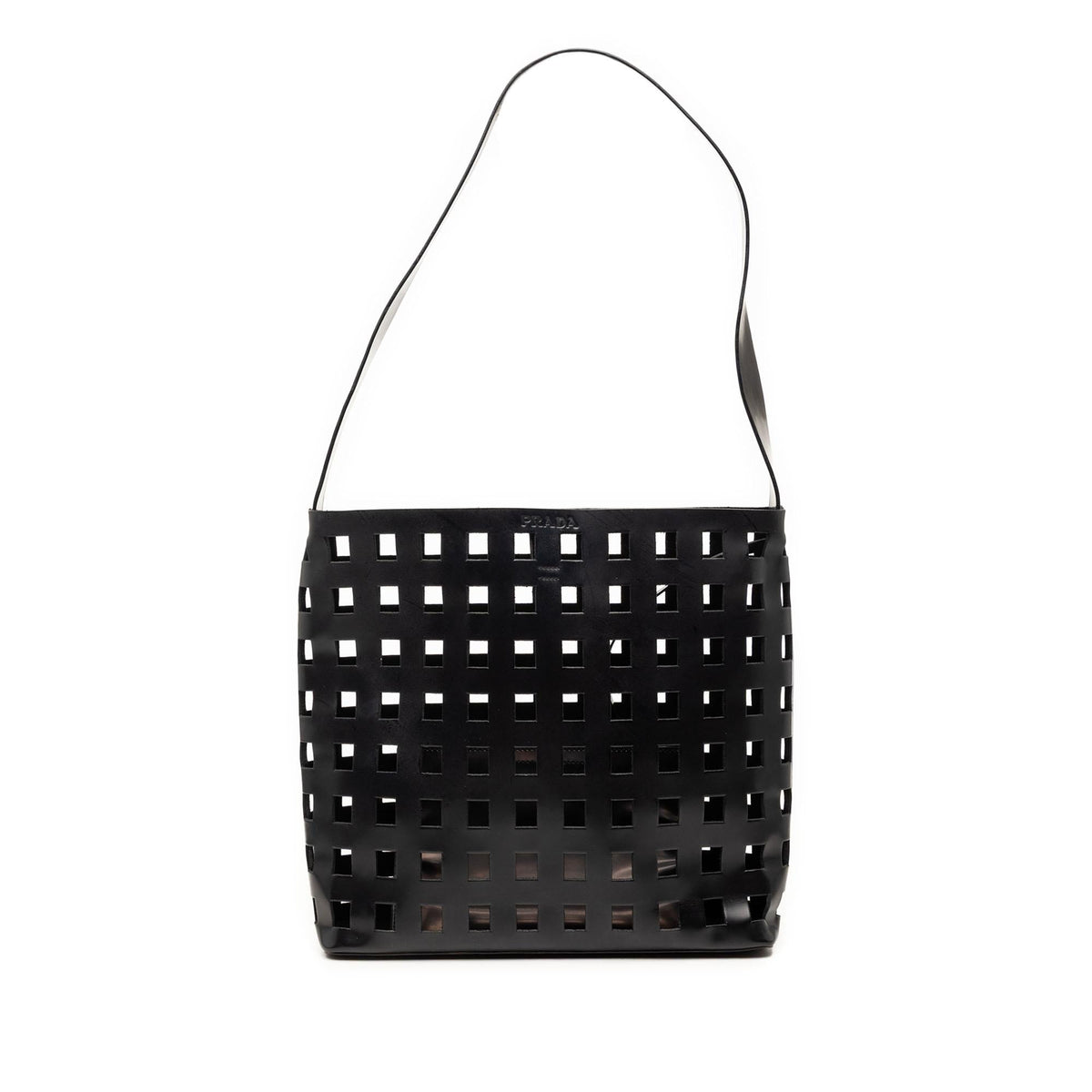 Prada Perforated Leather Shoulder Bag