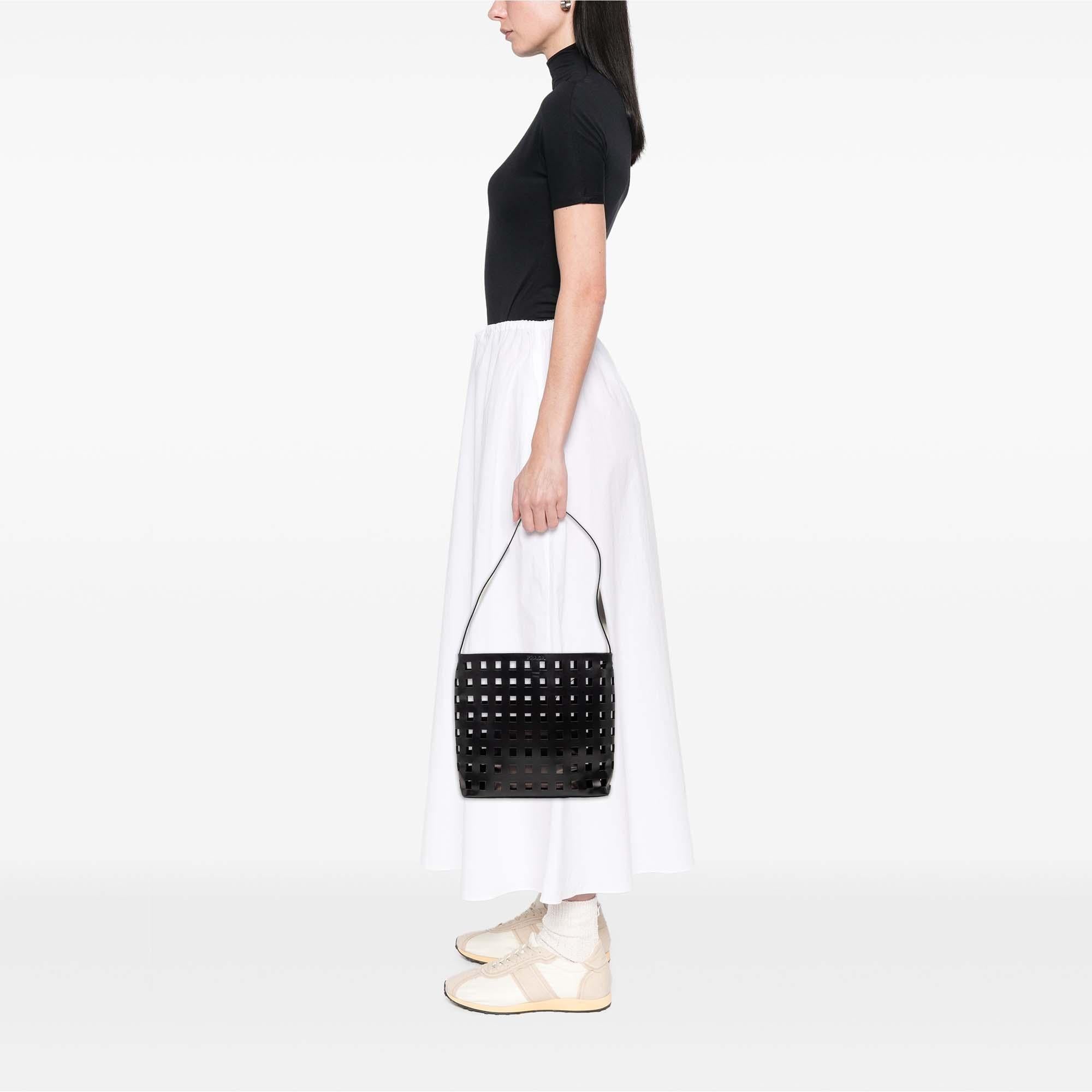 Prada Perforated Leather Shoulder Bag