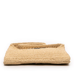 Prada Raffia Effect Crochet Logo Embroidered Crossbody