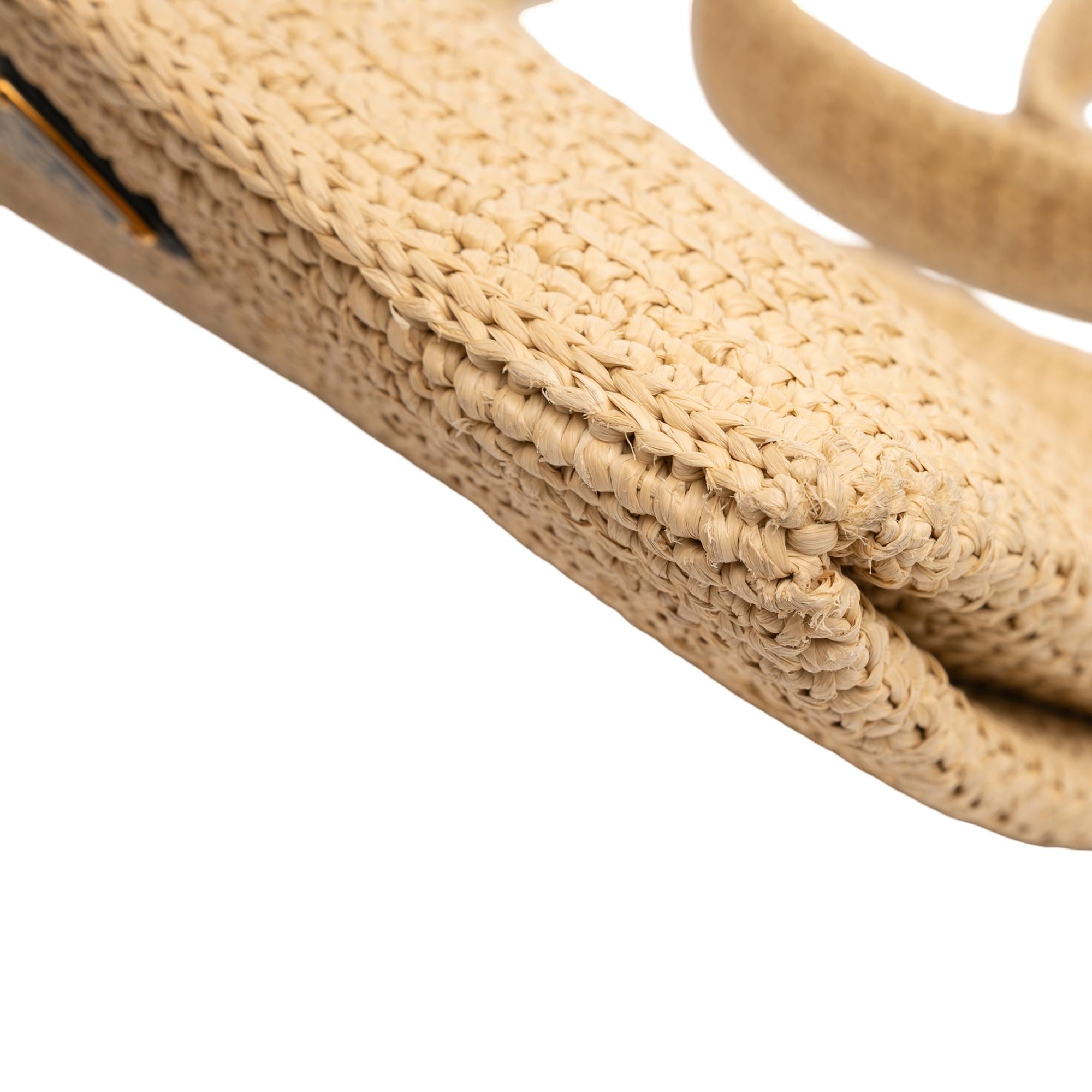 Prada Raffia Effect Crochet Logo Embroidered Crossbody