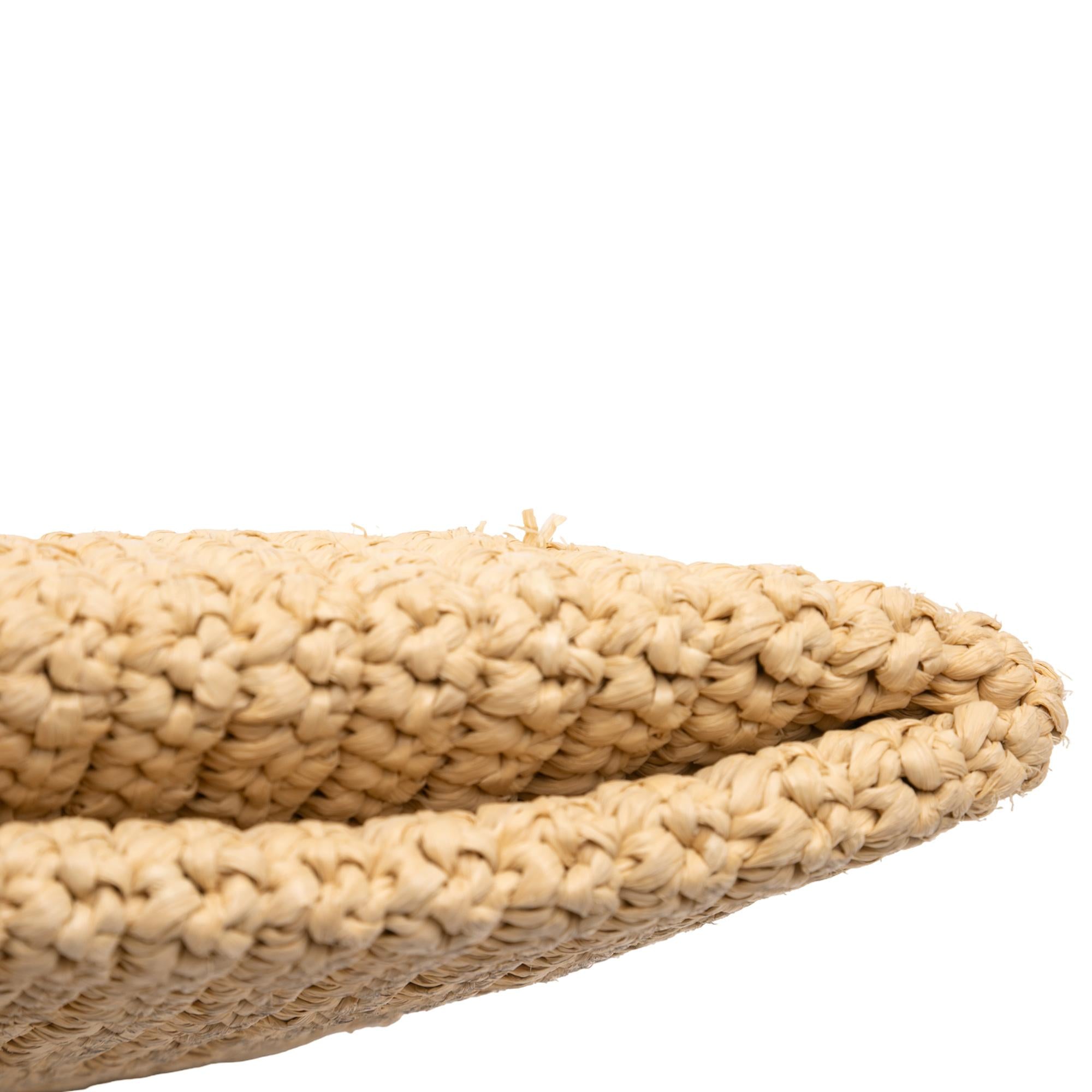 Prada Raffia Effect Crochet Logo Embroidered Crossbody