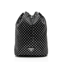 Prada Re-Nylon Crystal Embellished Drawstring Pouch
