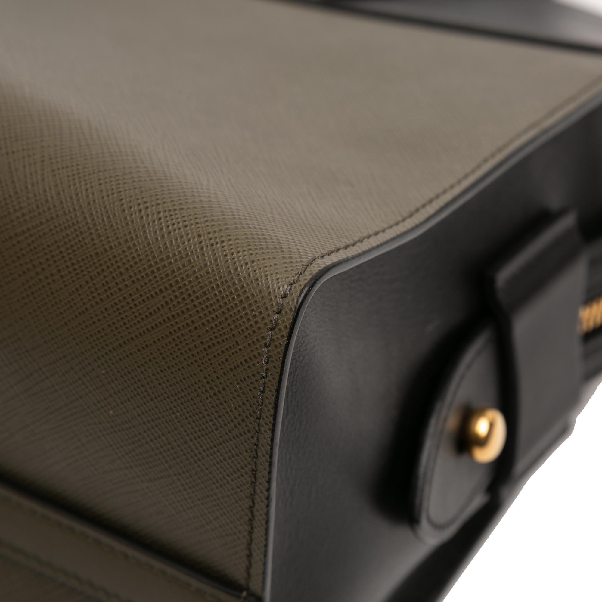 Prada Saffiano And City Calf Esplanade Satchel