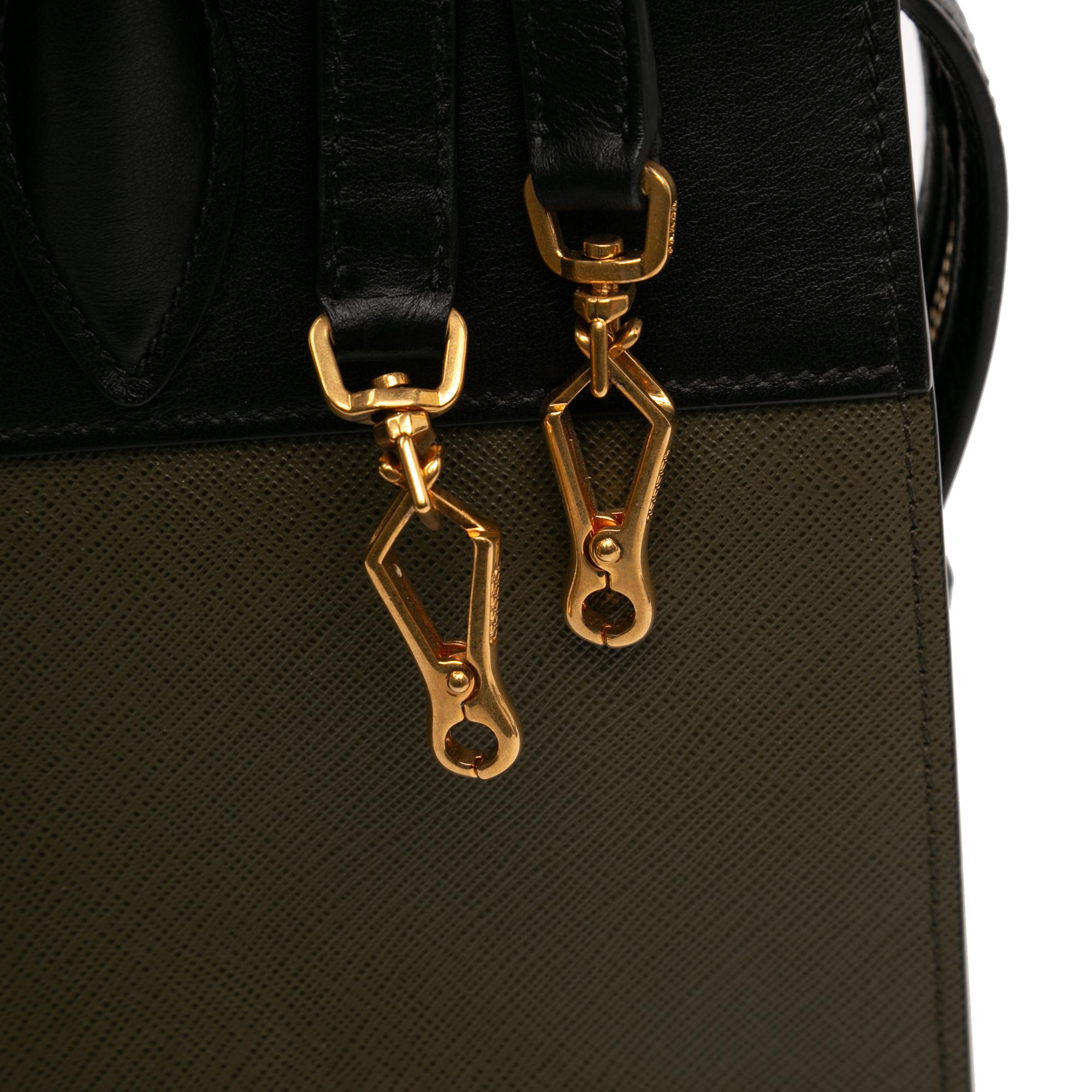 Prada Saffiano And City Calf Esplanade Satchel