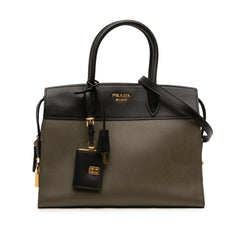Prada Saffiano And City Calf Esplanade Satchel