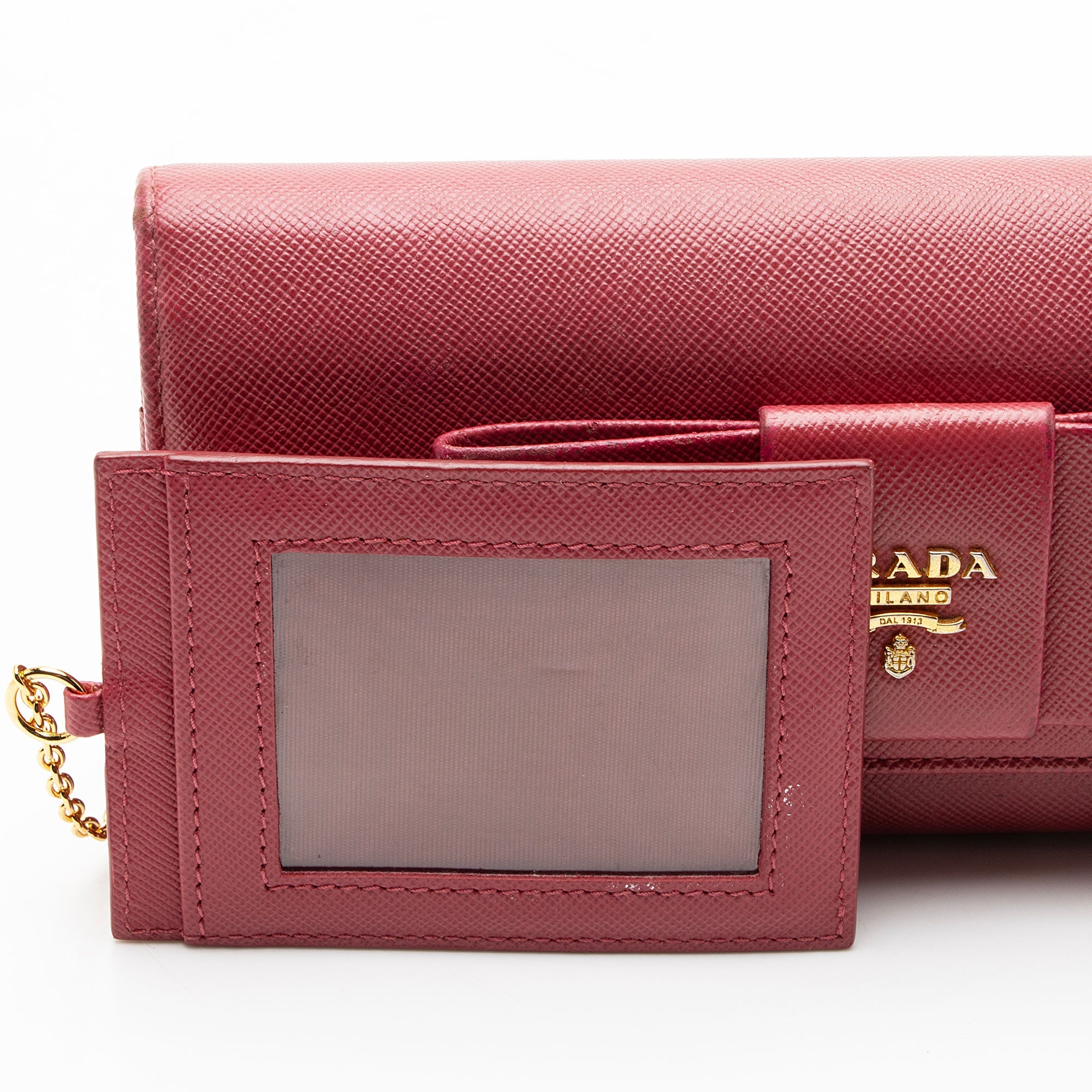 Prada Saffiano Bow Continental Wallet