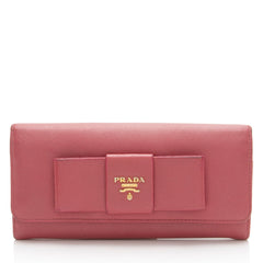 Prada Saffiano Bow Continental Wallet