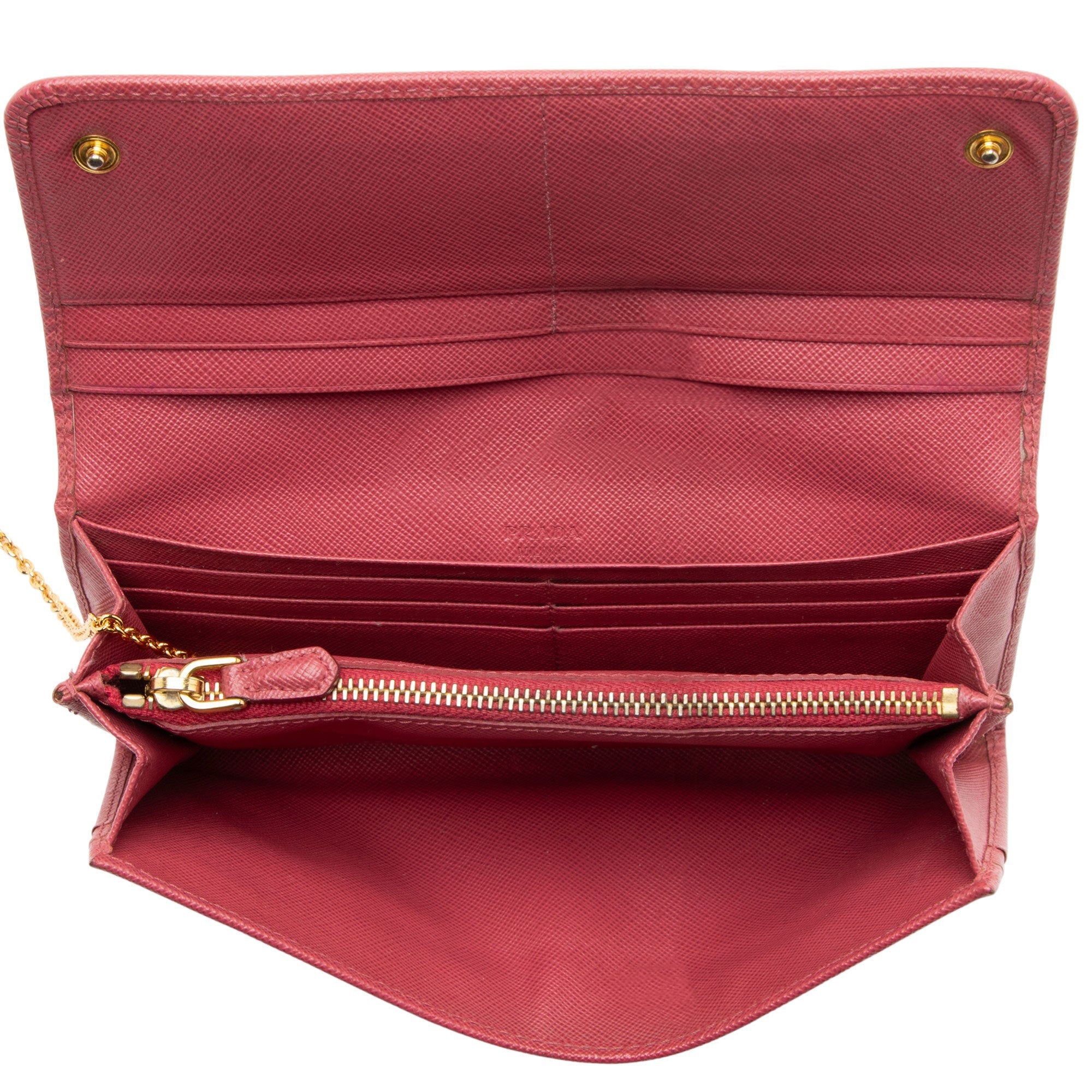 Prada Saffiano Bow Continental Wallet