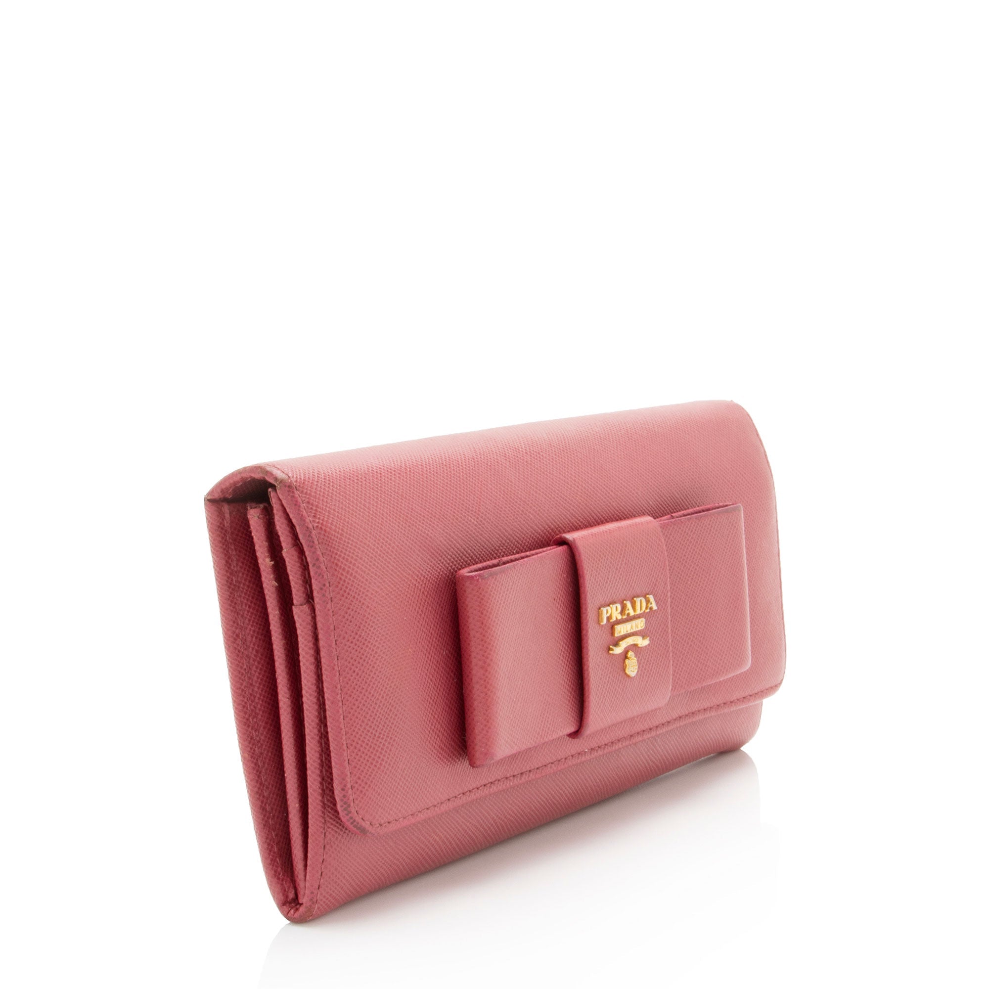 Prada Saffiano Bow Continental Wallet