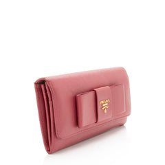 Prada Saffiano Bow Continental Wallet